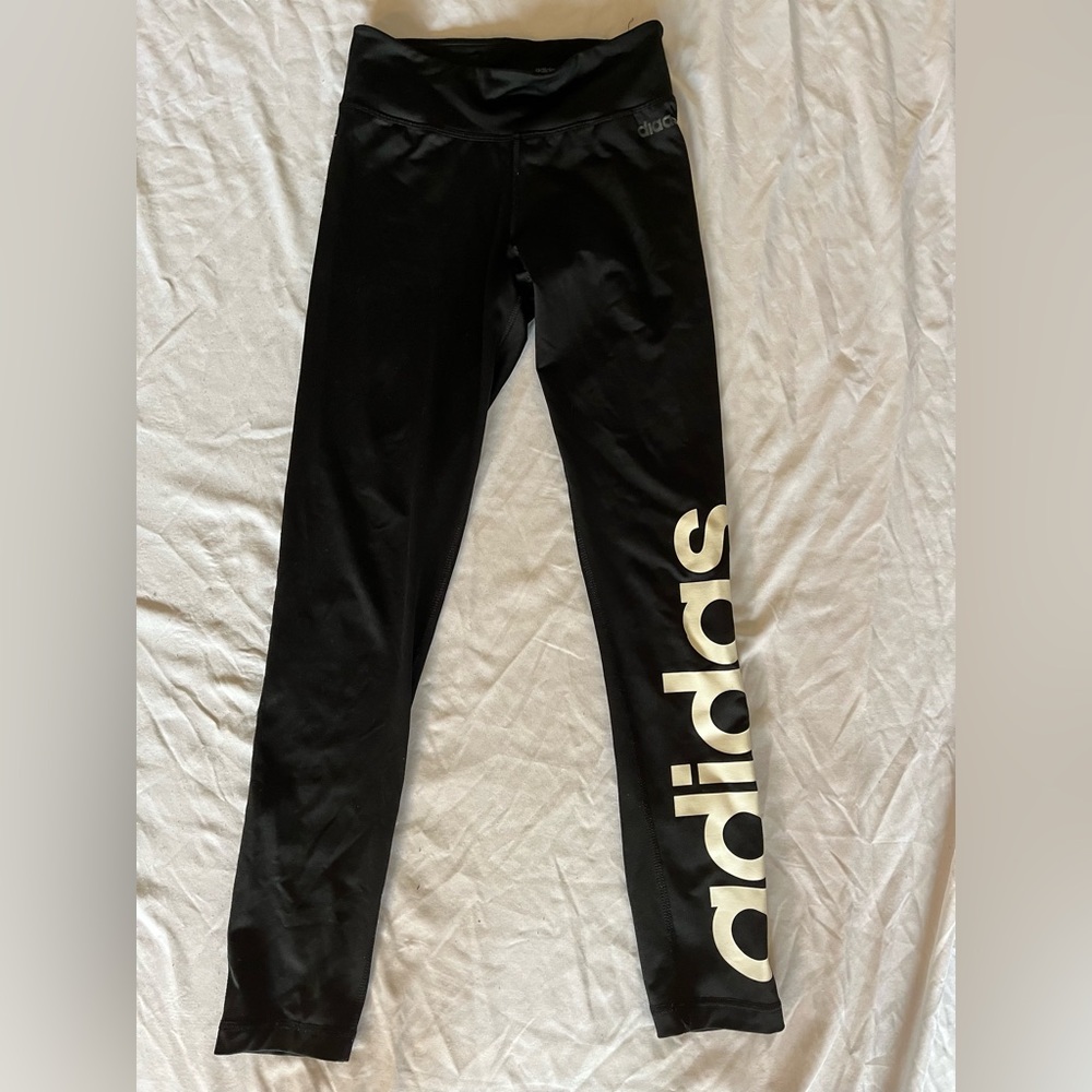 Black Adidas climalite leggings with logo size small